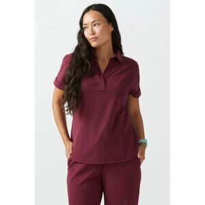Welles Work-It Polo Medical Uniform Scrub Top Size M
